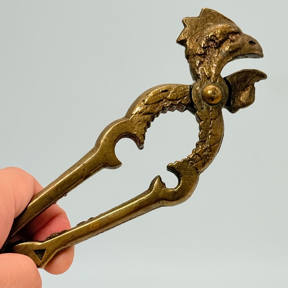 Vintage Brass Phoenix Nutcracker Eagle's Beak rooster bird | Brass Nut cracker